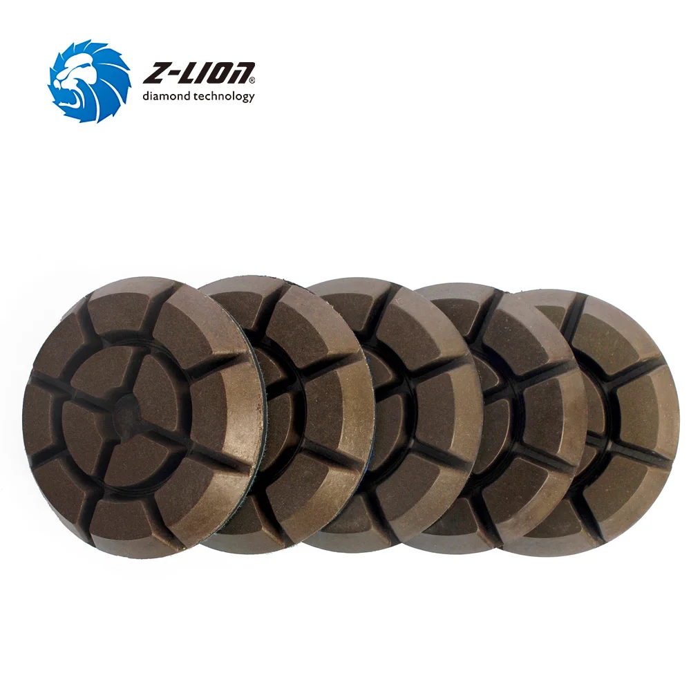 Z-LION 3inch Diamond Floor Polishing Pads Metal Filling Resin Bond Grinding Disks Concrete Floor Polishing Coarse Grinding 16KM