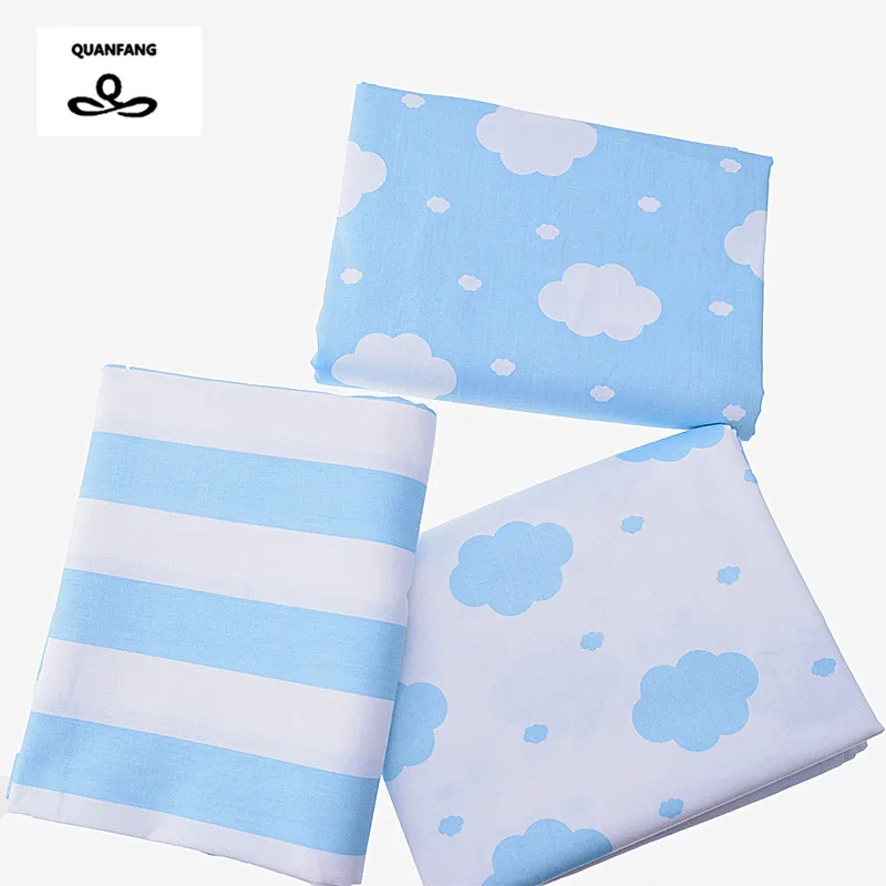 Chmury drukowane tkanina bawełniana ze splotu skośnego do szycia pikowania Sky Blue Tissue łóżeczko dla dziecka pościel bielizna nocna sukienka dla dzieci spódnica materiał