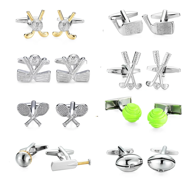 

Novelty Brand Men's Cufflinks Golf football Ice hockey trophy Tennis Design Novelty Cuff Brass Material Gift cuff link Jewelley