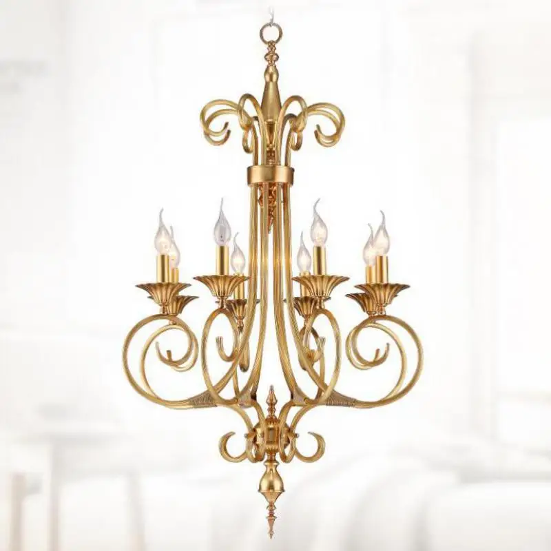 Retro 8-arm long Cafe light Chain Pendant chandelier for dining room 110-240v Led candle Lustres E Pendentes Foyer home lighting