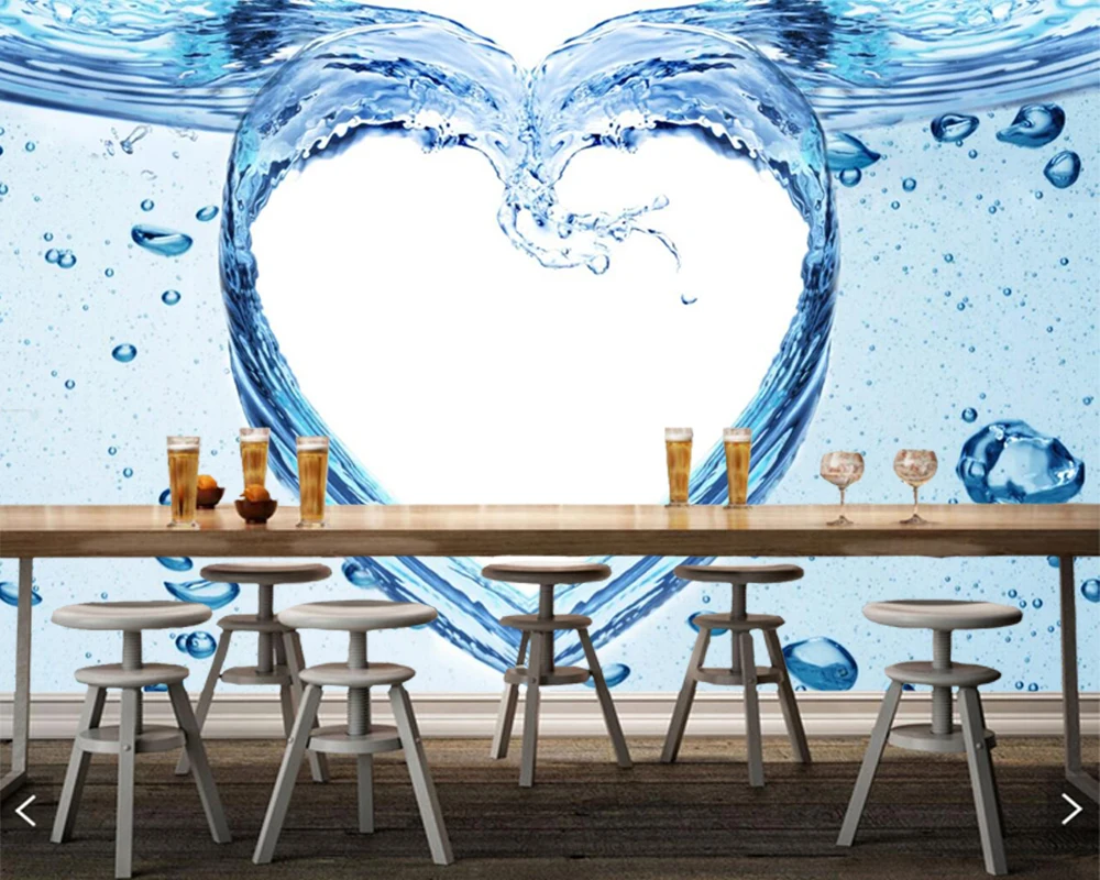 Water Heart photo 3d wallpaper mural papel de parede,living room sofa TV wall bedroom bathroom wall papers home decor cafe bar