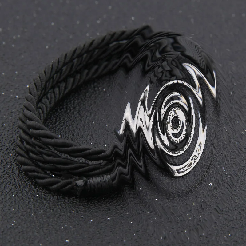 Dropshipping new style Rune Viking ax bracelet with black leather cord and cotton cord