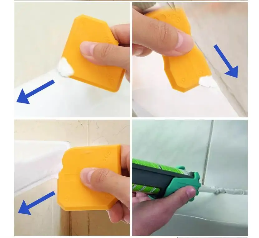 Di alta Qualità 2 Pezzi Caulking Tool Set di Silicone Sigillante Utensile di Finitura per la Cucina Bagno Piano di Stucco Sigillante di Tenuta