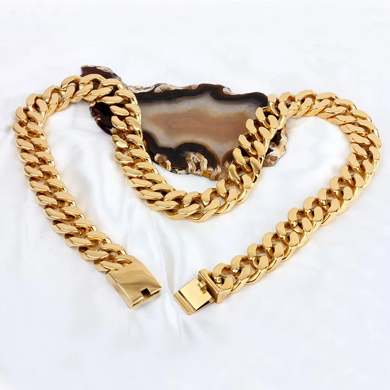 

20MM New necklace Man domineering gold ultra thick necklace Titanium steel necklaces