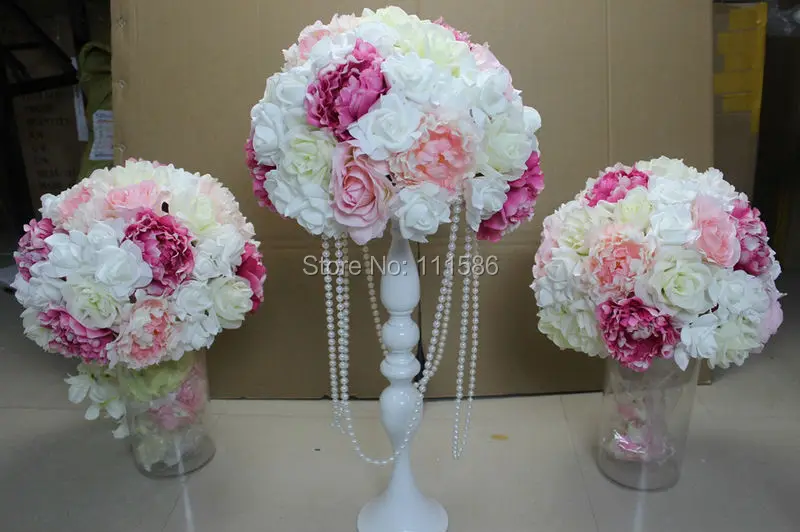 SPR wedding good idear artificial flowers table centerpiece flower balls with beads chain arch flore decorations 10pcs/lot