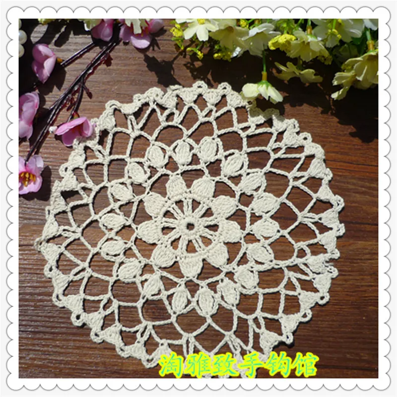 12 pçs 8 polegada redonda doily artesanal de algodão natural coreano mesa jantar lugar esteira para decoração de casa como acessórios cozinha