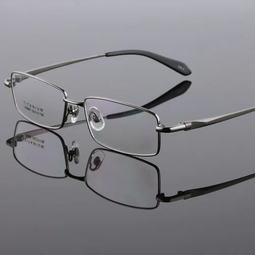 Imagen 2 del producto BCLEAR gafas clásicas de titanio puro, montura de gafas para hombre, gafas graduadas ópticas, lentes de lectura transparentes, gafas masculinas
