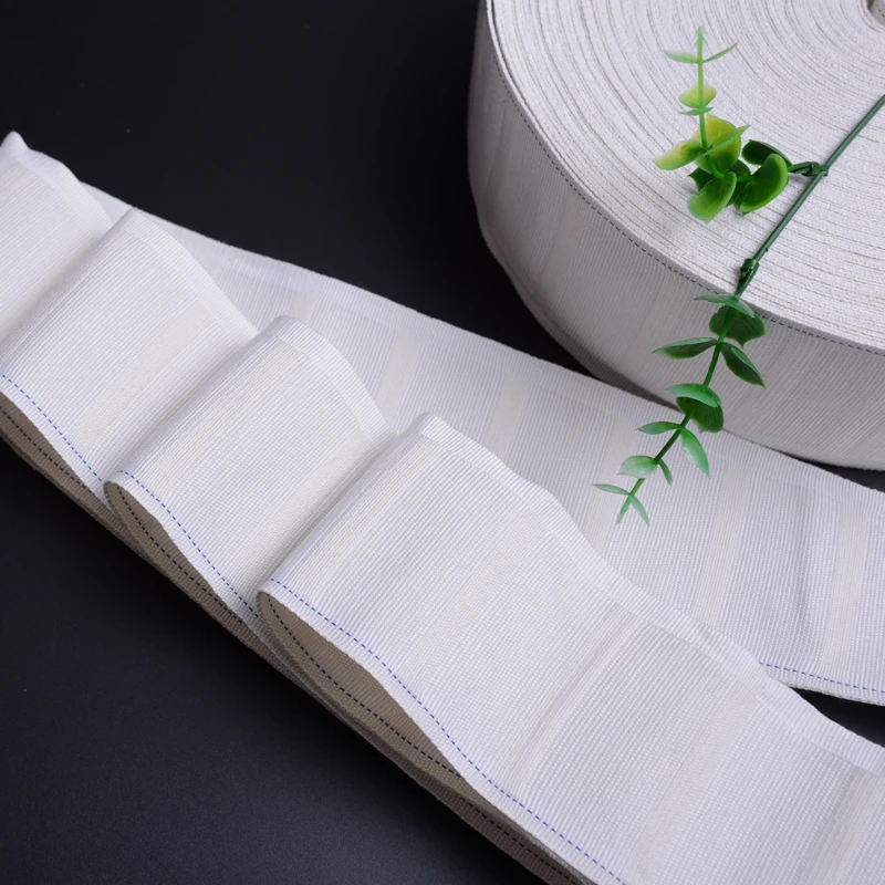 QGVLish 45M White Cotton/Polyester Thicken Curtain Tape Belt Ribbon For Hooks Curtain Accessory DIY Sewing Sun Protection Decor