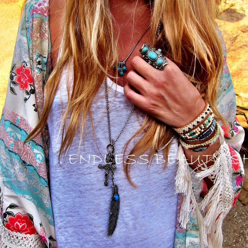 New Hot sale Womens Elegant Top Boho Beach Summer Floral Tribal Kaftan Kimono Tassels Cardigan Loose graceful beauty Blouse