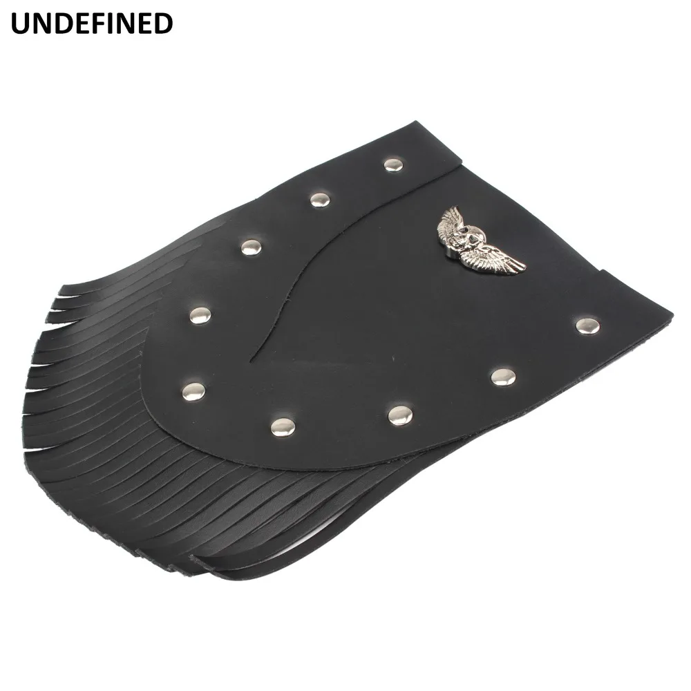 Skull Eagle Motorcycle Fender Mud Guard Flap PU Leather Front Mudguard Cover For Harley Indian Vintage Dyna Softail Cafe Racer