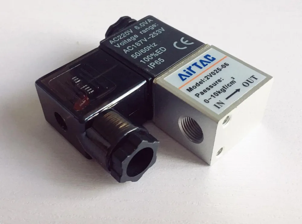 Pneumatik-Magnetventil 2V025-08 – 2/2-Wege Normal Geschlossen, DC12V/24V/220V, 6/8 Mm Schlauchanschluss