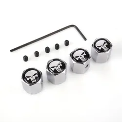 Anti-Theft Valve Caps Aluminum Skull Valve Stem Caps Dust Proof Stem Tire Wheel Covers Nipple Cap For Car Motorcycle Bicycle