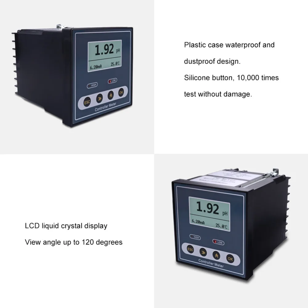 Imagem -05 - Digital Industrial Água Qualidade Monitor Tester On-line ph Medidor Detecção de Esgoto Controle de Dosagem Relação Ácido-base Ph110