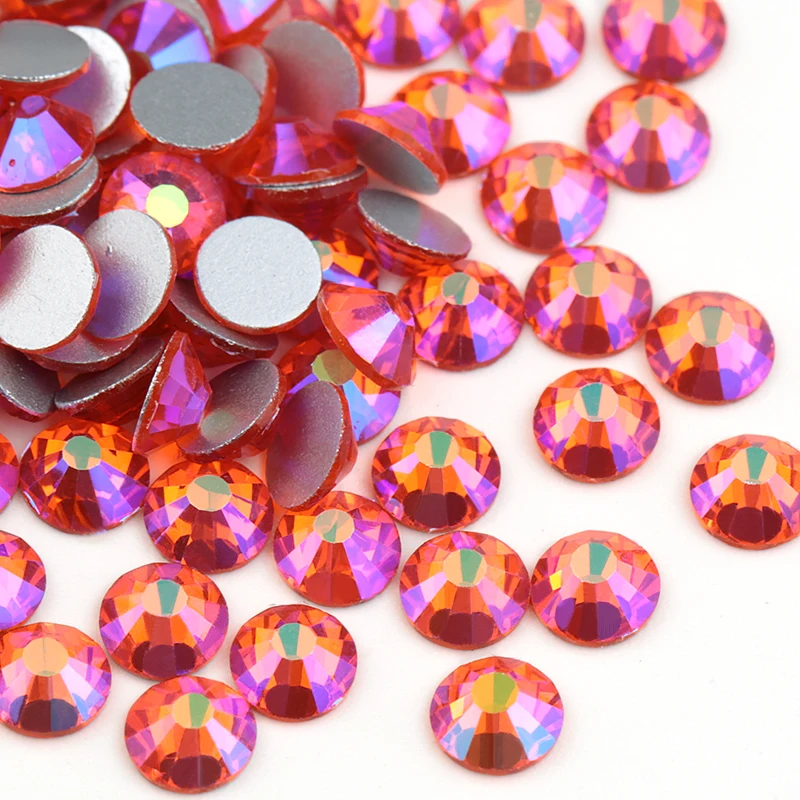 SS4-SS30  Hyacinth AB flat back nail art deco non hotfix rhinestones for Rhinestone & Decoration glue on stone