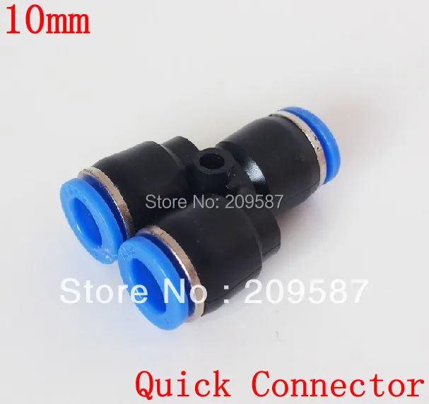 

50pcs 10mm Push In Equal Y Pneumatic Jointer Connector