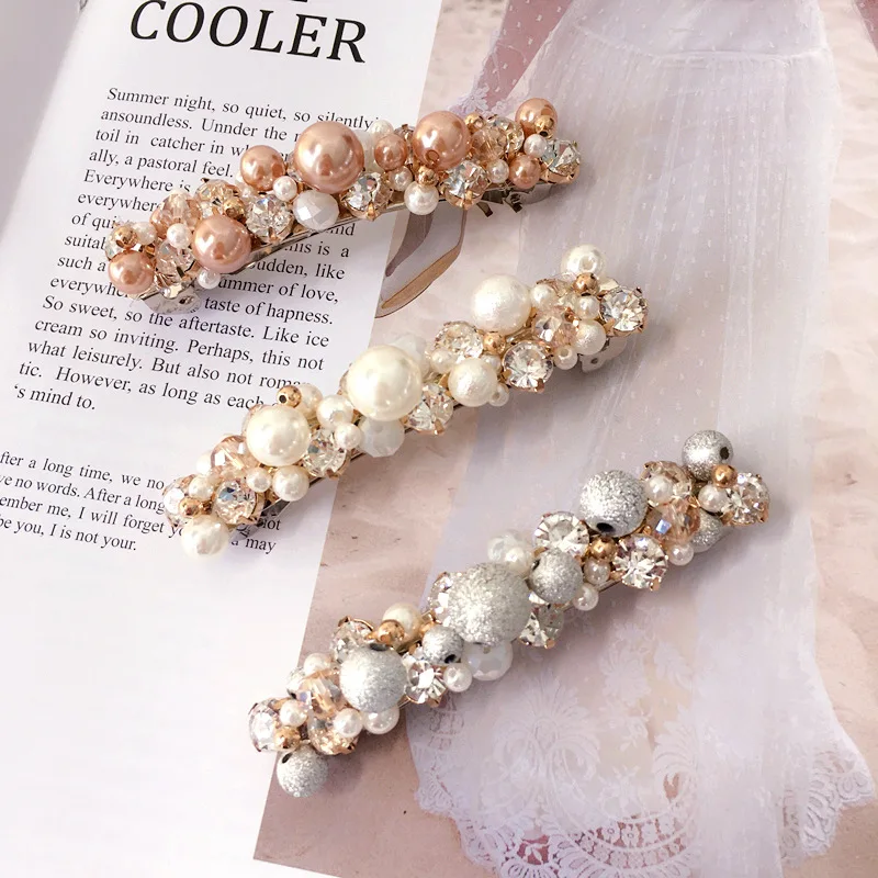 

Fashion Rhinestone Spring Hair Clips Hair Accessories elegance Women heart-shaped Glittering jewel hair clips Hairpins barrette