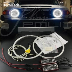 HochiTech WHITE 6000K CCFL Headlight  Angel Demon Eyes Kit angel eyes light For Toyota FJ Cruiser 2007 to 2014