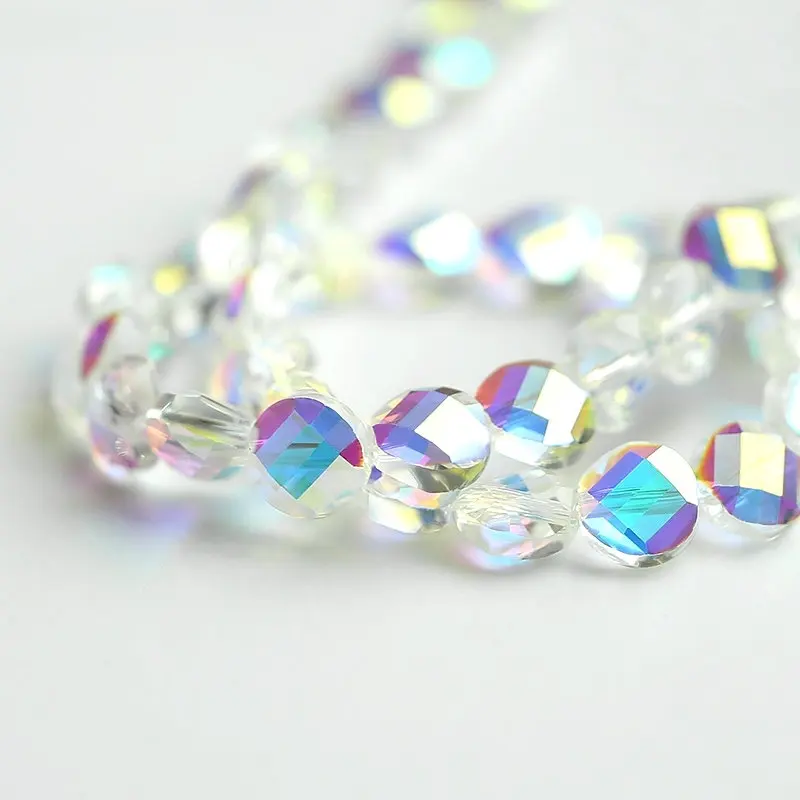 7mm mixed color faceted glass Twisted beads flat crystal Austria beads for bracelet necklace making Jewelry findings 100pcs