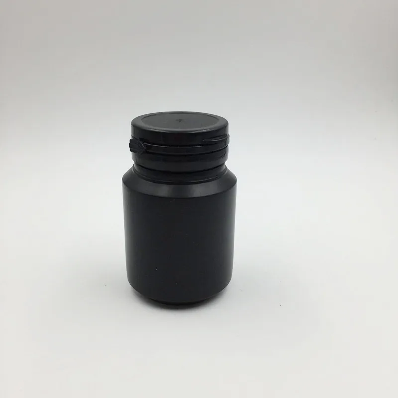 50pcs/lot 100ml 100cc Plastic HDPE Black Pharmaceutical container Pill Bottles with hard pull-ring cap for Medicine Packaging