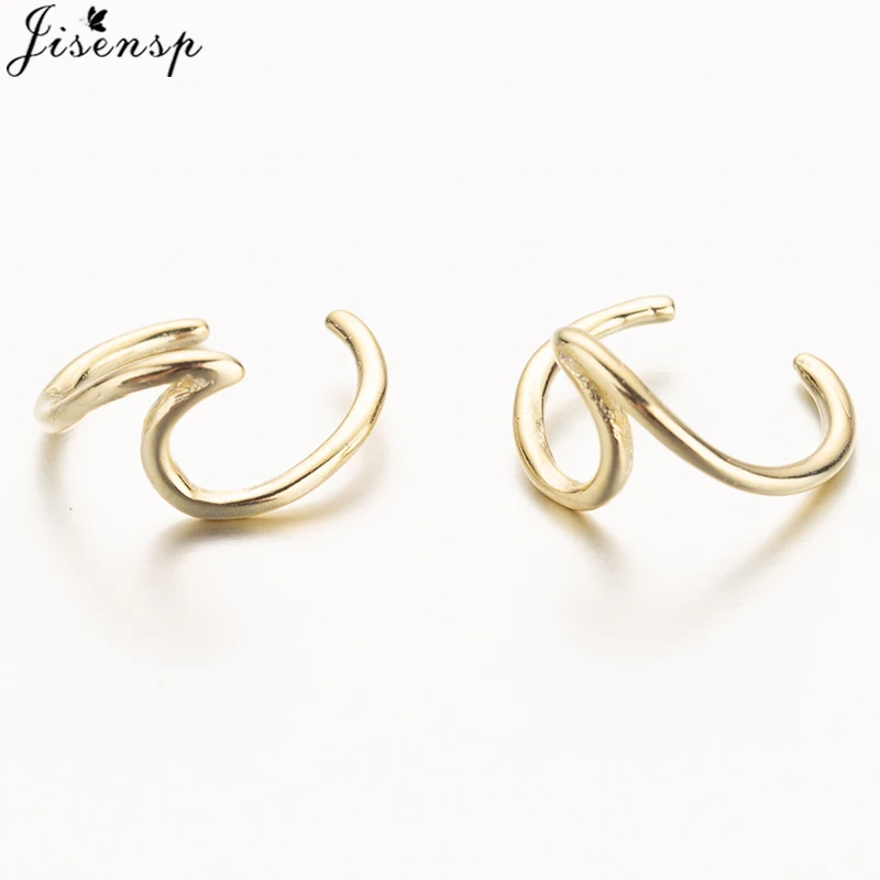 Jisensp Punk Waves Ear Climbers Earrings for Women Stud Earings Ear Crawler Bohemian Cute Earing Piercing Earings Pendientes