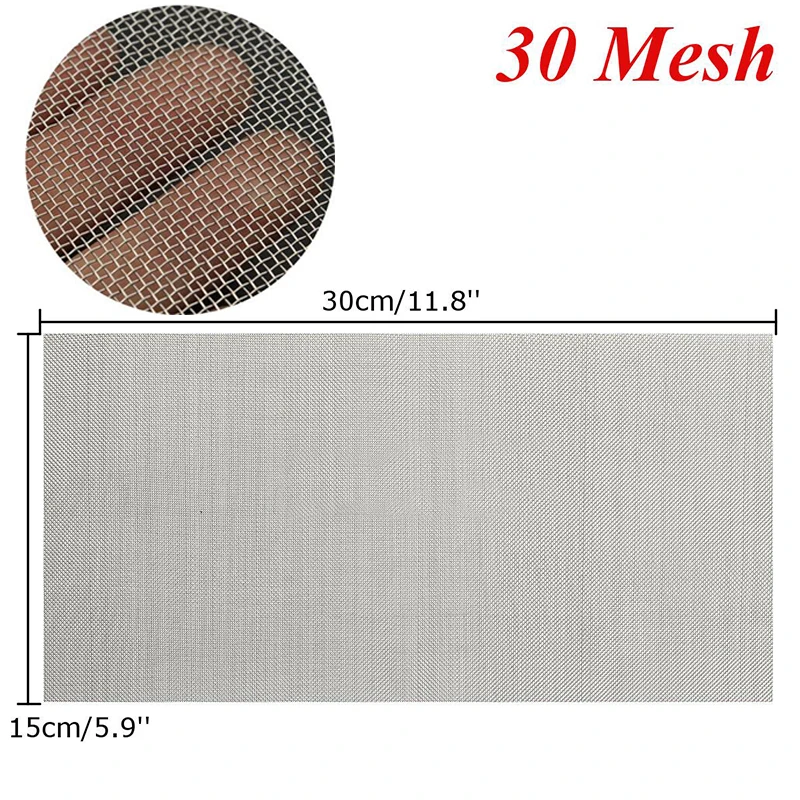 5/8/20/30/40 Mesh Stainless Steel Woven Cloth Screen Wire Filter Sheet 6x12\'\'