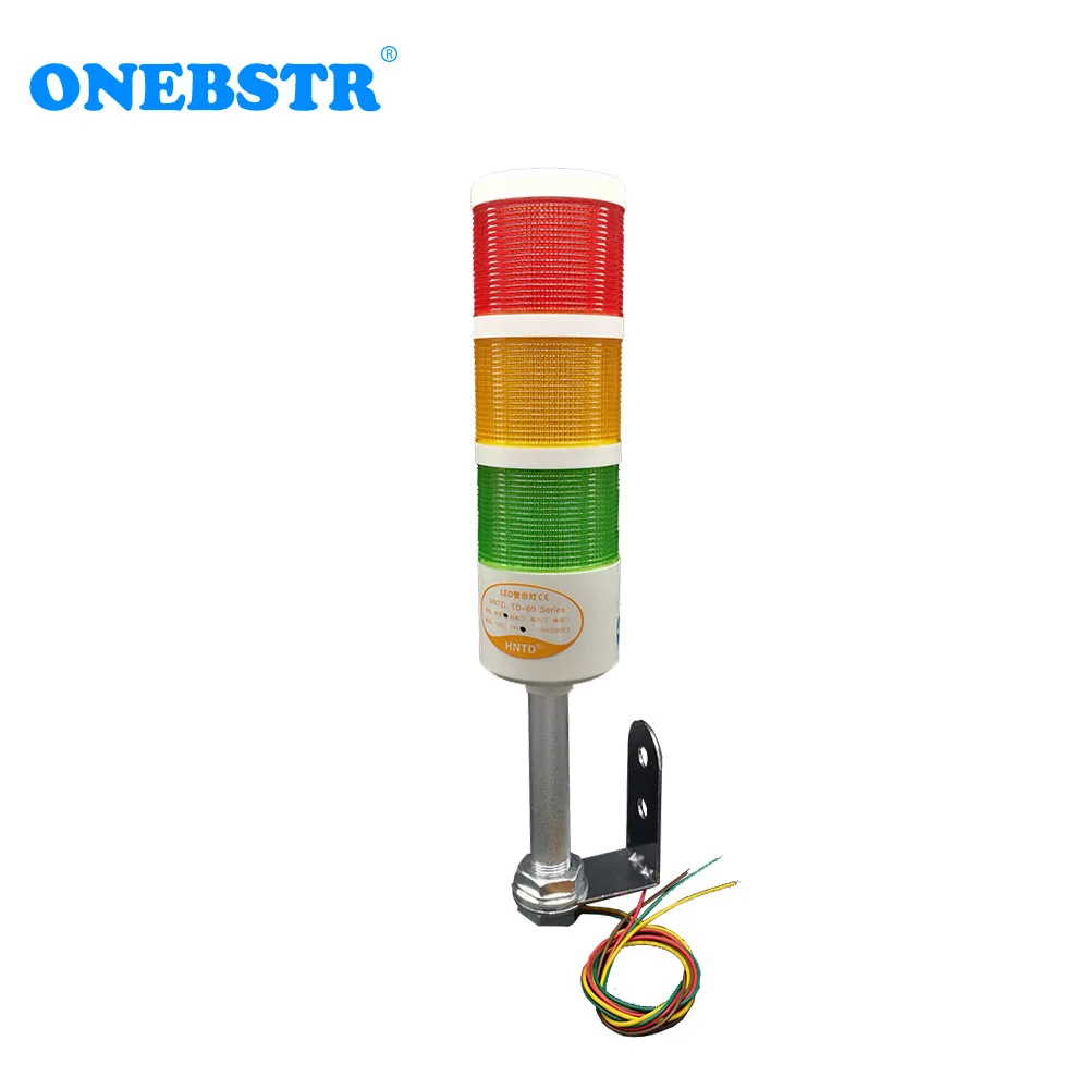 HNTD 24V LED Signal Pilot Lights Warning Indicator Lamp TD60 Semaphores 3 Color L Rod Type Often Bright Buzzer Hot Sales