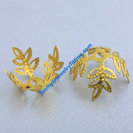 2000pcs jewelry fingding brass filigree beads cup bead cap wholesale price raw brass  size 16mm