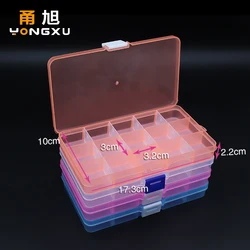 15 Grids Plastic Box Adjustable Jewelry Box Beads Pills Nail Art Storage Box Organizer for the office housekeeping organization