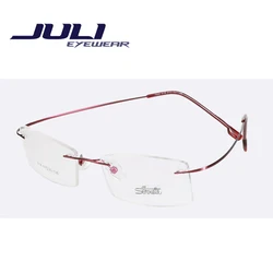 Rimless Reading Glasses Women Men Memory Titanium Oculos De Grau Femininos Flexible Prescription Spectacle Glasses 6669C