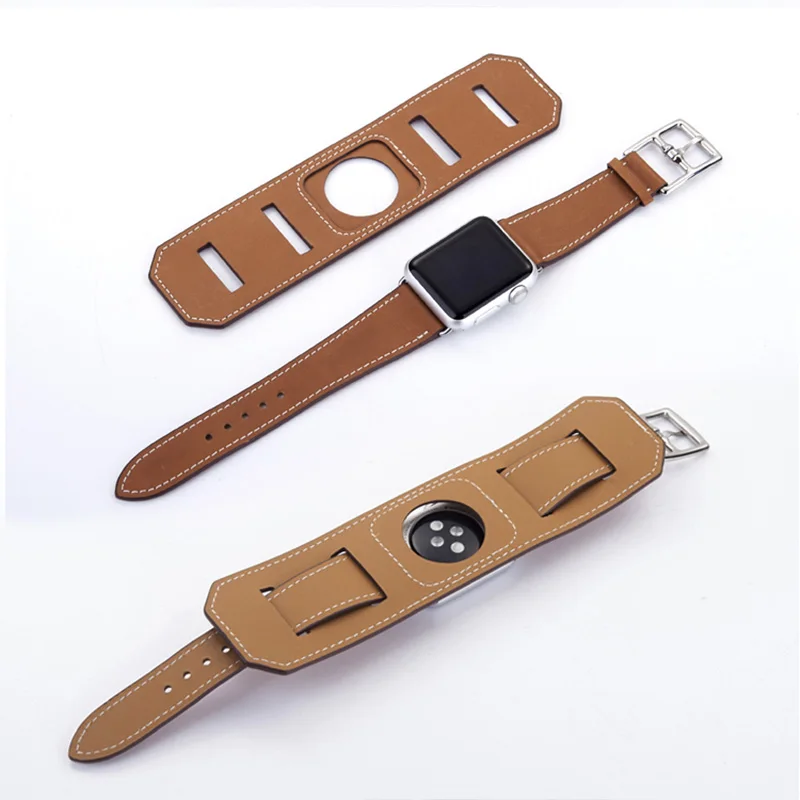 Hot Selling Wrist Watch Band Bracelet For Apple Watch Ultra 2 9 41 45mm 44 40mm Genuine Leather Loop Strap iWatch serie 8 6 Se 7
