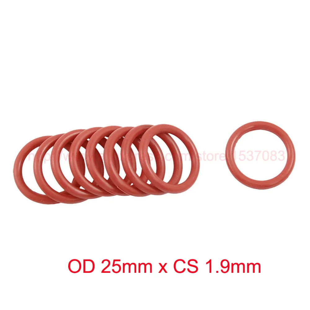 

OD 25mm x CS 1.9mm red o-ring silicone o ring oring sealing gasket