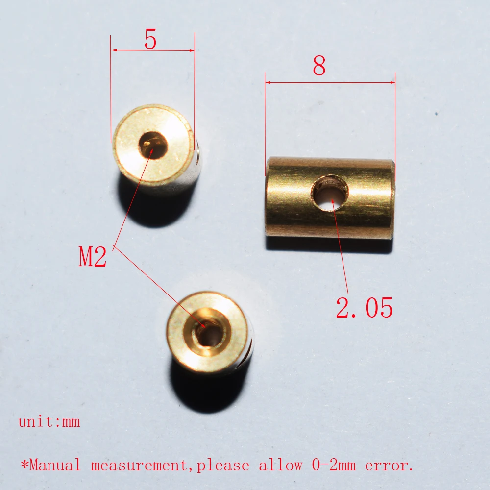 10/100pcs 5x8mm M2 perforated brass spacers copper stud rc car plane robot kids toys for boys diy baby accessories montessori