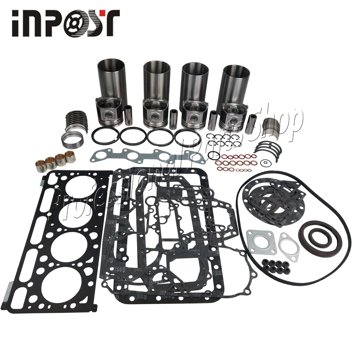 

New STD Overhaul Pistons Rebuild Kit & Ring Full Gasket for Kubota V2003 V2003T Engine