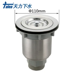 Talea 110mm Stainless Steel Sink Drain strainer Kitchen Sink stopper Basket Strainer Sewer Filter Mesh Stopper Waste