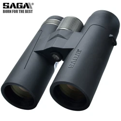 Saga-prismáticos de alta definición, 8x42, 10x42, lente ED, para acampada, caza, telescopio ocular grande, Binocular profesional Hd