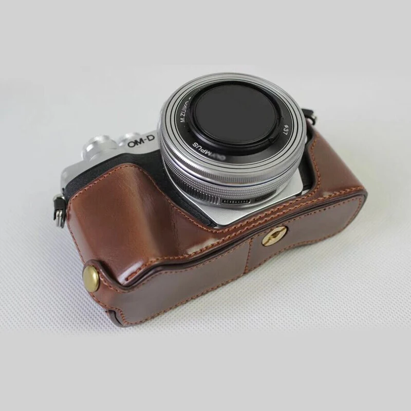 Caso duro della copertura della macchina fotografica del corpo della cassa di cuoio dell'unità di elaborazione per Olympus E-M10II EM10III E-M10 MarkIII E-M10 3S con l'apertura della batteria