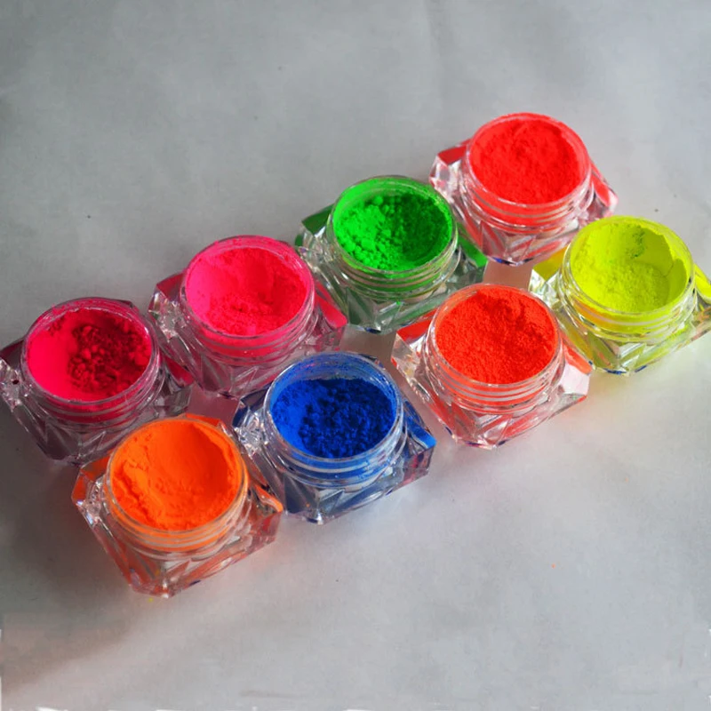 Neon Pigment Nagel Pulver Staub Ombre Nagel Glitter Gradienten Glitter Schillernden Acryl Pulver Bunte Nagel Dekoration 8 Boxen/lot