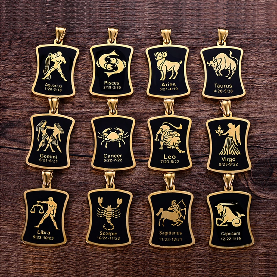 Skorpion 12 konstelacji naszyjnik prezenty urodzinowe złoty kolor wisiorek amulet ze stali nierdzewnej znak zodiaku biżuteria Collier 2025 — zdjęcie 3