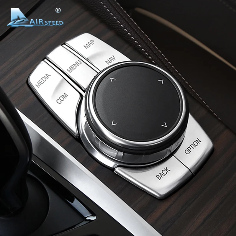 AIRSPEED for BMW 5 Series G30 528i 530i 540i Accessories Car Multimedia Buttons Cover Decal ABS Interior Decoration Car Styling