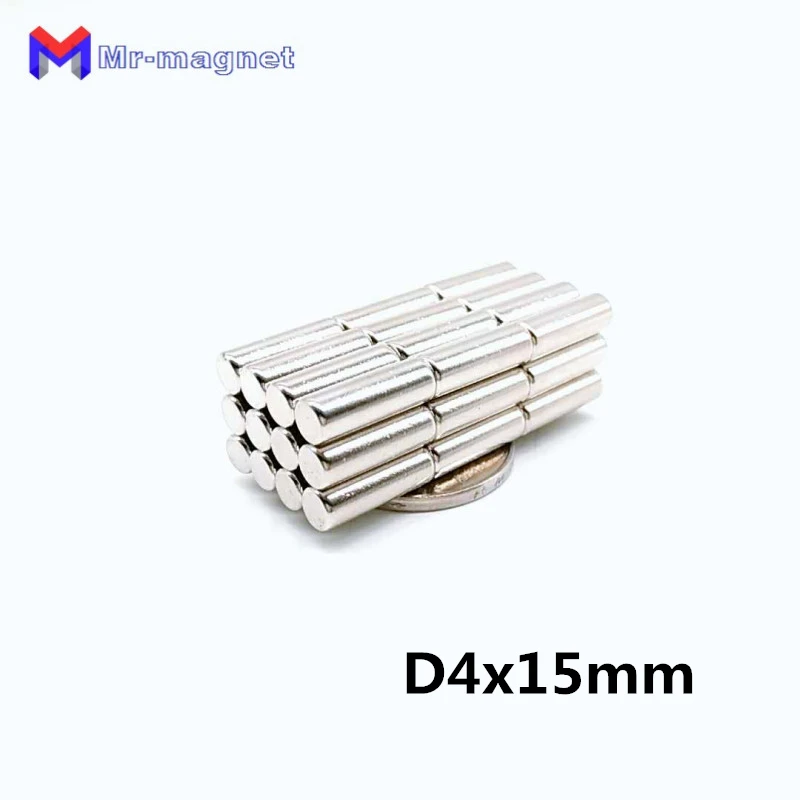 4mm Neodymium magnets bar 500pcs 4x15 D4*15 small Ronud super strong powerful magnets Dia.4x15 high quality magnet 4*15mm magnet