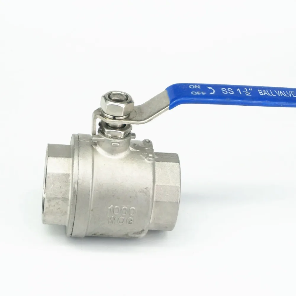 

DN40 1-1/2" BSP Female Full Port 304 Stainless Steel 2-Piece Type Ball Valve Water Gas Oil