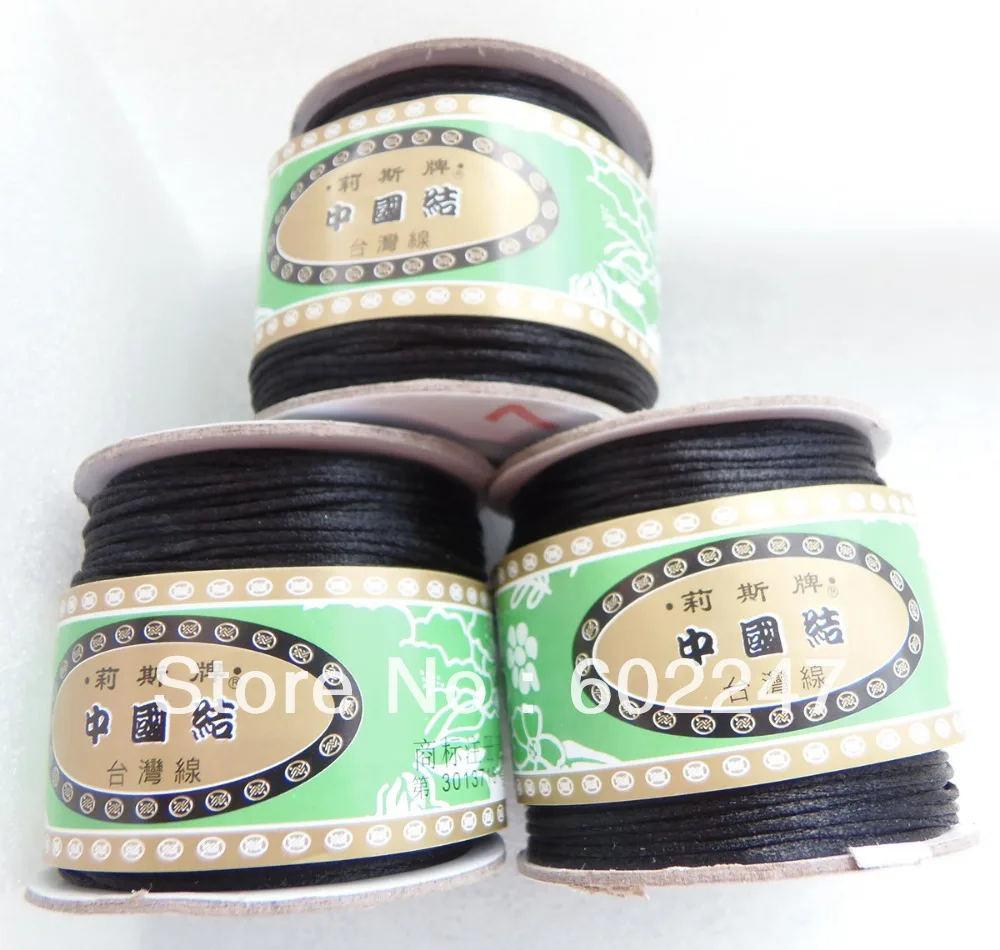 

FEDEX/UPS Free Shipping 80yds/spool 1.0mm Black Rattail Satin Cord Chinese Knot Beading Polyester, Shamballa Cord Wholesales