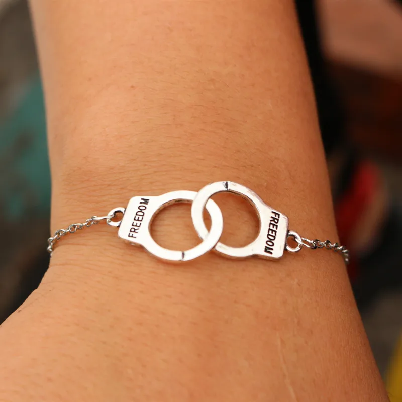 Charm Bracelets For Men Women Retro Jewelry Link Chain Bracelet Bangle Cross Heart Handcuff Love Peace Eye Valentine\'s Day Gift