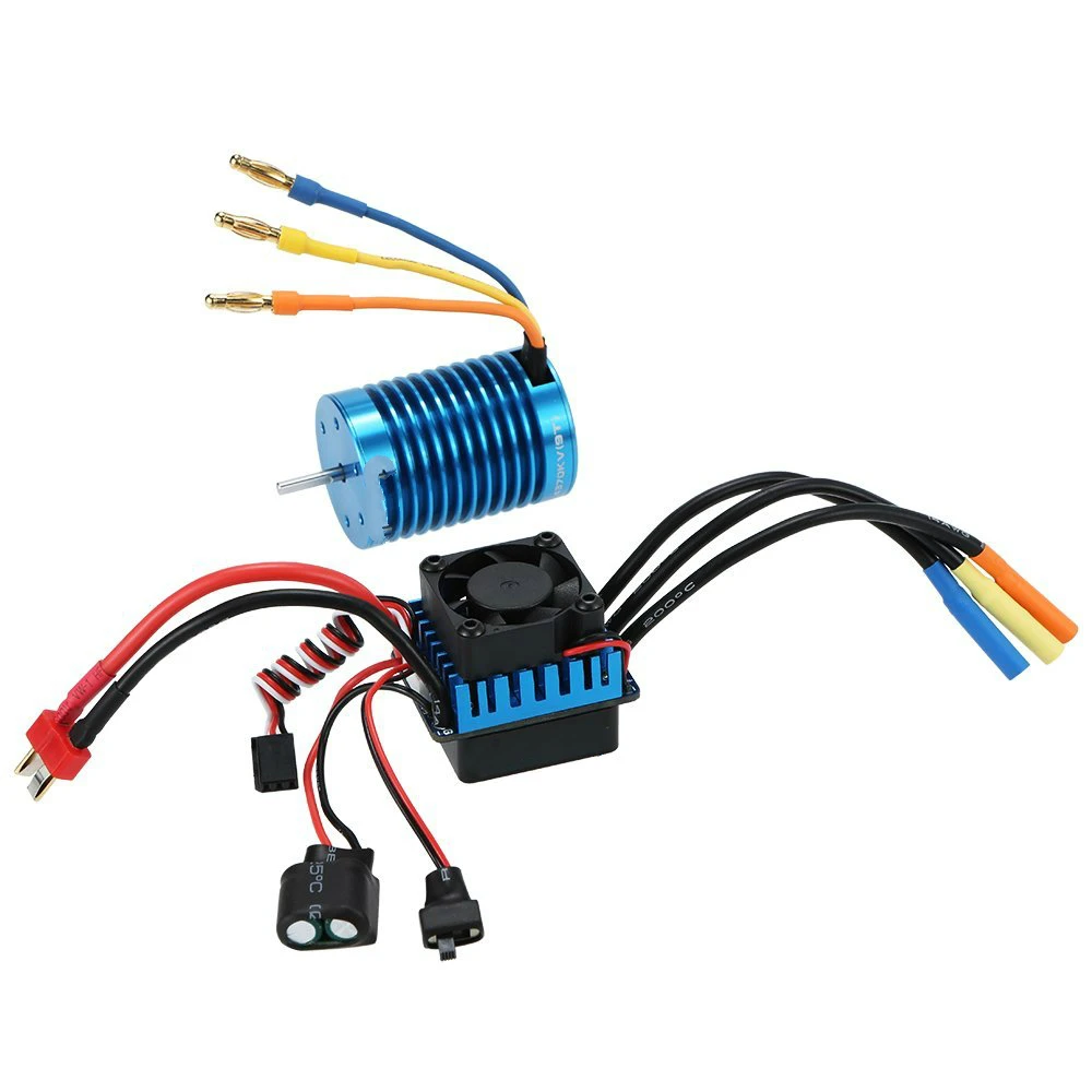 

EBOYU 3650 4370KV 4P Sensorless Brushless Motor with 45A Brushless ESC (Electric Speed Controller) for 1/10 RC Off-Road Car