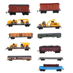 1:87 Scale Simulation Train Model Children Toy Electric Track Train Freight Car Railroad Car Train Carriages Compartment