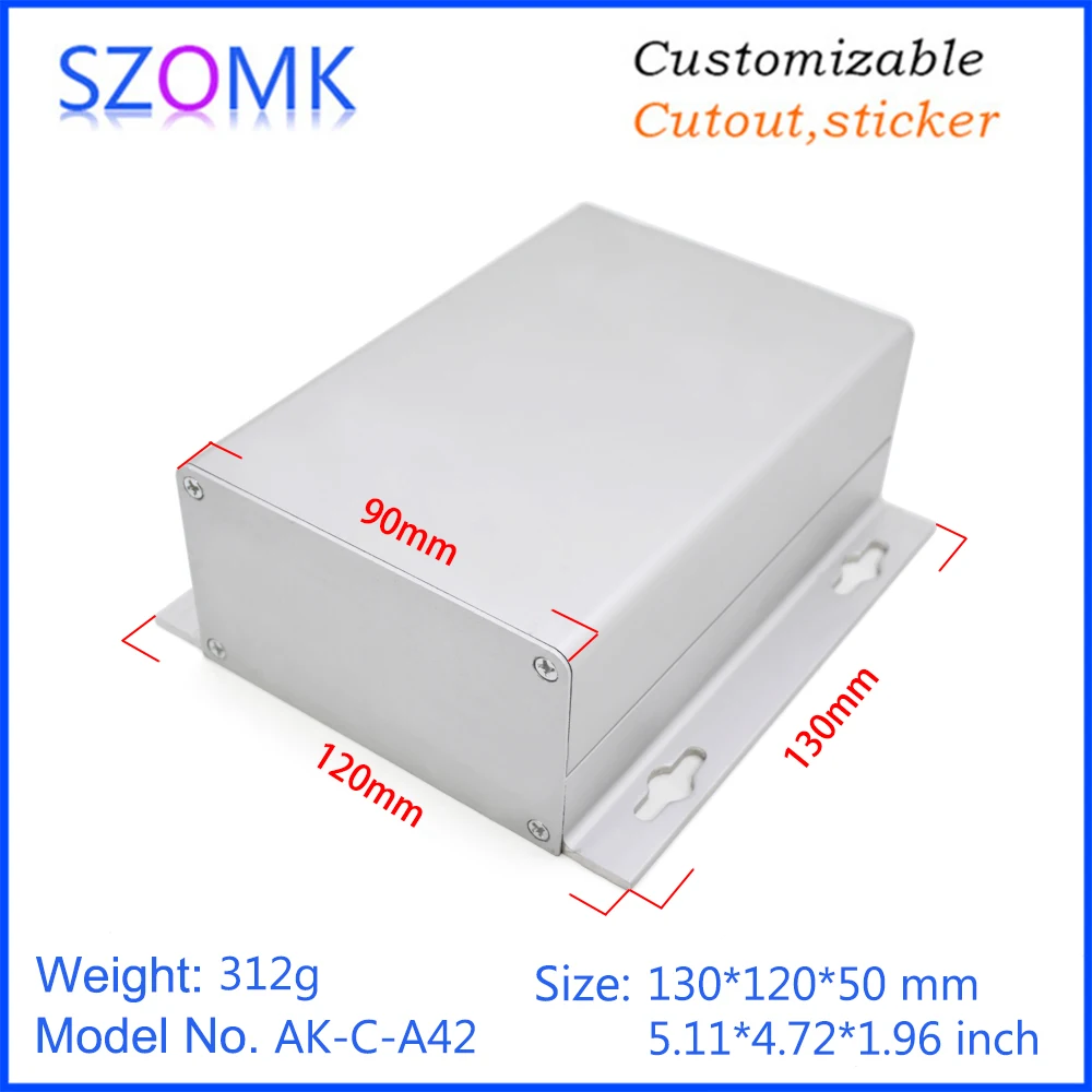 4Pcs 50*120*130mm wall mounting aluminum enclosure box electronics extruded aluminum profile housing for electronic device