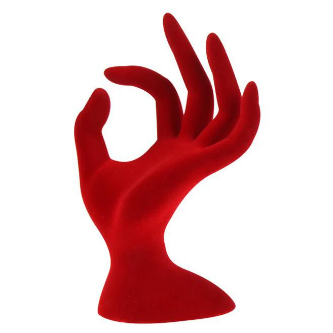 Hot Sale Ring Bracelet Necklace Watch Key Holder Rack Silicone OK Style Jewelry Display Stand 4 Colors Hand Finger Shape Display