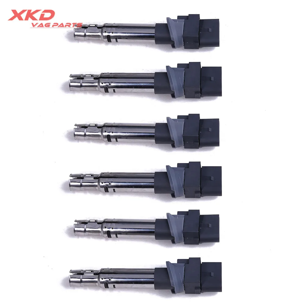 6pcs Spark Plug Ignition Coil For V-W  Eos Golf R32 Touare-g Phaeton T5  A3 TT 3.2 022 905 715 B