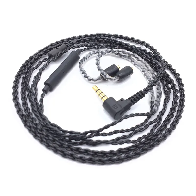 DIY SE215 HIFI Headset MMCX Upgrade Cable For Shure SE215 SE315 Earphones Headphone Cables Cord With Mic for iphone huawei xiami