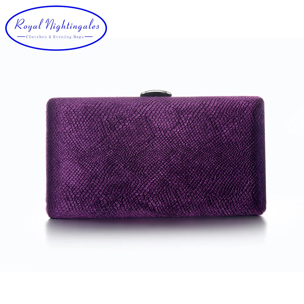 Grey/Green/Navy blue/Purple Velvet Fabric Hard Case Box Clutch Bag Evening Bags for Womens Party Prom Wedding